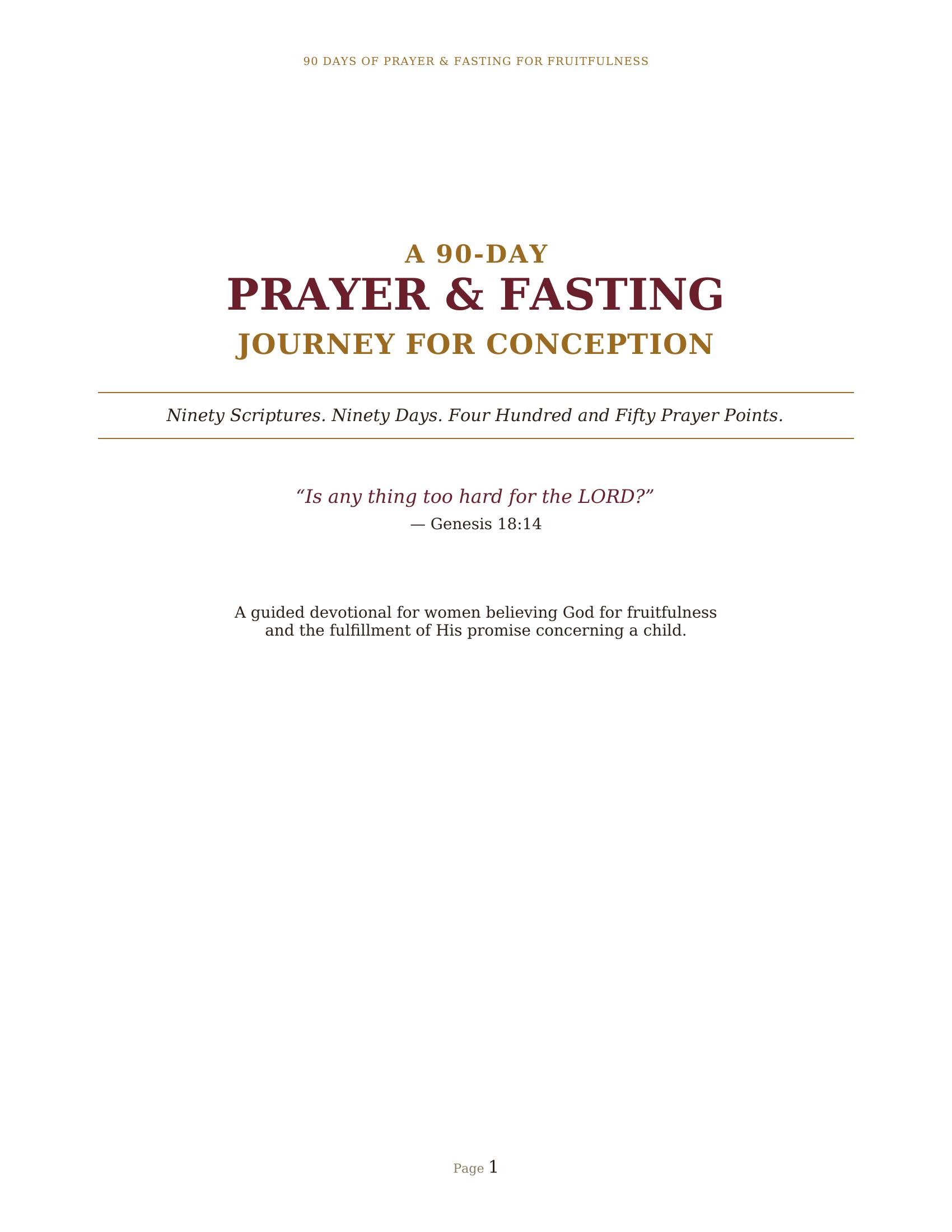 90-Day Prayer & Fasting Fertility Guide cover